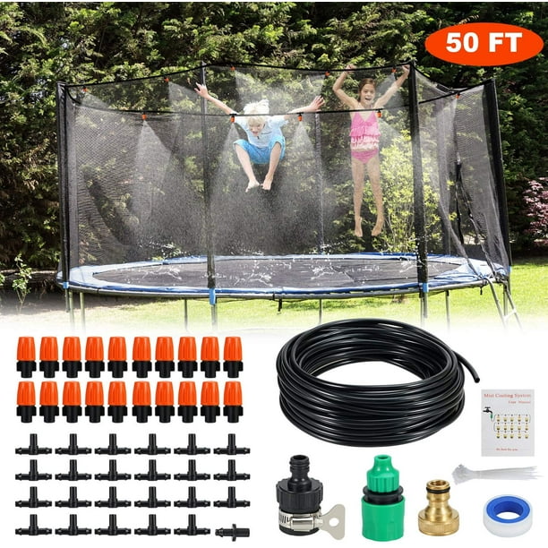 Trampoline Waterpark Sprinkler DIY 50 Feet 20 Nozzles for Outdoor