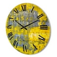 thumbnail image 3 of Designart 'Grey Meets Yellow Abstract Art I' Modern Wood Wall Clock, 3 of 5