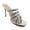 SILVER, variant on COM STARR Women's Sandals, PU Soft Insole, Four Straps with Sparkling Rhinestones, Slip-On Elegant High Heel Sandals for Women