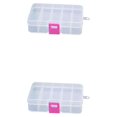 thumbnail image 1 of Decodeary Jewelry Box Household Supplies Waterproof 10 Cells Plastics Container Clear View Square Shape Light-weight Storage Boxes rose Red 10 cells 2Set, 1 of 5