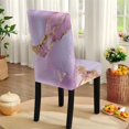 thumbnail image 5 of Xoenoiee Purple Golden Marble Print Table Cover and Chair Slipcovers Set of 5, Removable 55x82 Inch Rectangle Tablecloth with Chair Covers, Water-Resistant Furniture Protectors, Machine Washable, 5 of 6