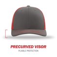 thumbnail image 4 of Adjustable Snapback Trucker Cap, Adjustable, CharcoalRed, 4 of 6