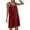 Wine, variant on WIZUTIZ Casual Summer Dresses for Women Loose Relaxed Fit Mini Dress Solid Vacation Dress Crew Neck Sleeveless Beach Dress for Lady Button Down Strappy Super Soft Wedding Dress Wine XXL