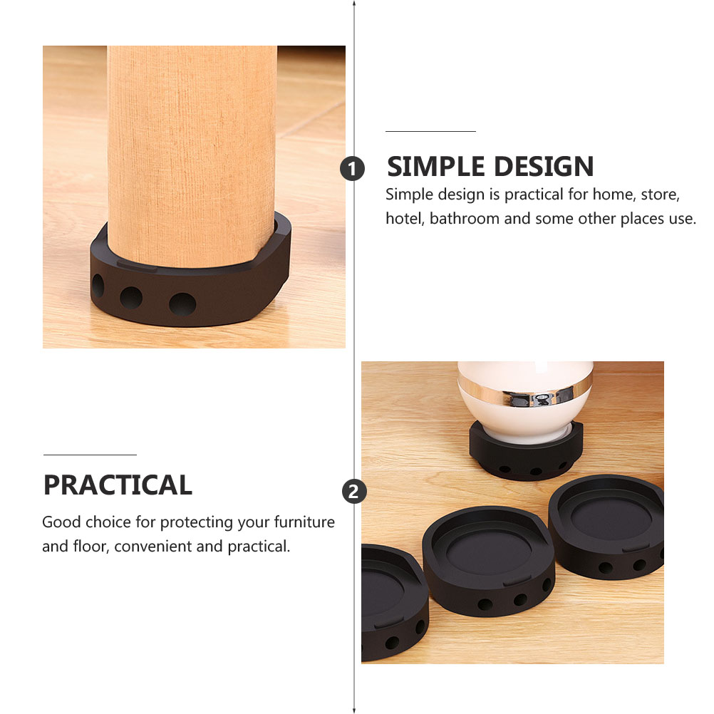 KONTONTY 4Pcs Heavy-duty Machine Foot Pads for Furniture and Washers 7.2X1In Black