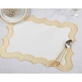 thumbnail image 4 of Fennco Styles Shimmering Scallop Border Placemats 14" W x 20" L, Set of 4 - Gold Elegant Table Mats for Dining Room Décor, Everyday Use, Christmas, Holidays and Weddings, 4 of 4