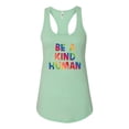 thumbnail image 2 of Wild Bobby, Be A Kind Human Positive Inspirational Slogan Inspirational/Christian Women Racerback Tank Top, Mint, Large, 2 of 6