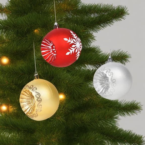6pc Christmas Ball Ornaments,3.15inch Sunflower Christmas Balls Ornaments Set for Tree,Shatterproof Xmas Tree Decoration,Painting & Glittering Hanging Ball Baubles