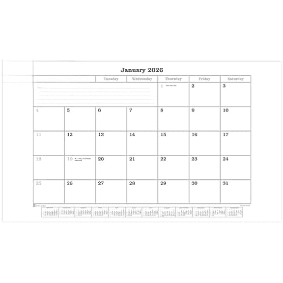 2026 Desk Pad Monthly Calendar Refill/Insert, 32.875" x 18.875",  (S2002 / S2002-O)$$Office