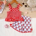 thumbnail image 4 of TOWED22 Toddler Baby Girl Clothes Summer Outfit Sleeveless Daisy Print Knit Ribbed Strap Tank Top Shorts Set(Blazer,3-4 Y), 4 of 9