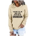 thumbnail image 2 of Jinhomg Womens Letter Print Sweatshirt Lightweight Comfy Long Sleeve Drawstring Hoodies Casual Loose Kangaroo Pocket Pullover Tops with Drawstring Lightening Deals Beige XL, 2 of 6