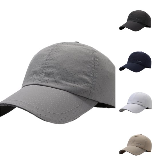 SGMVNU Men's Summer Lightweight Breathable Perforated Baseball Cap Adjustable Sun Hats for Outdoor Hiking, Light Gray, Size: One Size