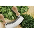 thumbnail image 2 of Fante’s Aunt Marisa’s Double Mezzaluna Rocking Knife, Stainless Steel Twin 5.5-Inch Blades, For Fast Chopping, Mincing, Everyday Meal Prep, And Entertaining, 2 of 4