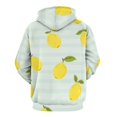 thumbnail image 3 of Yellow Lemons Striped Background Men's Women Vintage 3D Hooded Sweatshirt - All-Season Loose Fit Streetwear, 3 of 6