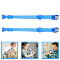 KALLORY 2Pcs Soprano Recorder Blue Cylindrical for School Family Practice Music Class