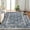 Blue Tint, variant on Area Rug for Living Room, Machine Washable Boho Rug for Bedroom, Low Pile Lightweight Thin Floral Vintage Distress Print Pattern Carpet for Dining Room