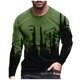 thumbnail image 1 of Hombres manga larga casual cuello redondo impresión moda pulóver camiseta blusa tops Pompotops oipoqjl6930, 1 of 7