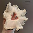 thumbnail image 4 of ‌"Fairy-Chic Tulle Pearl Hair Tie – Elegant Black & White Lace-Trimmed Elastic Band for Soft Waves, High-Stretch Hair Accessory", 4 of 6