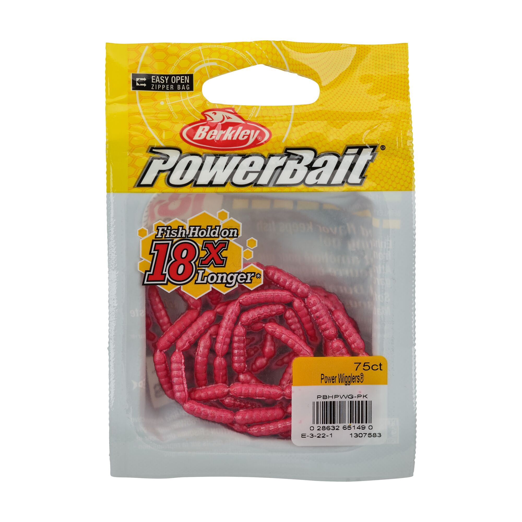 Berkley PowerBait® Power Wigglers®, Worms, Red Wiggler (75 Count)