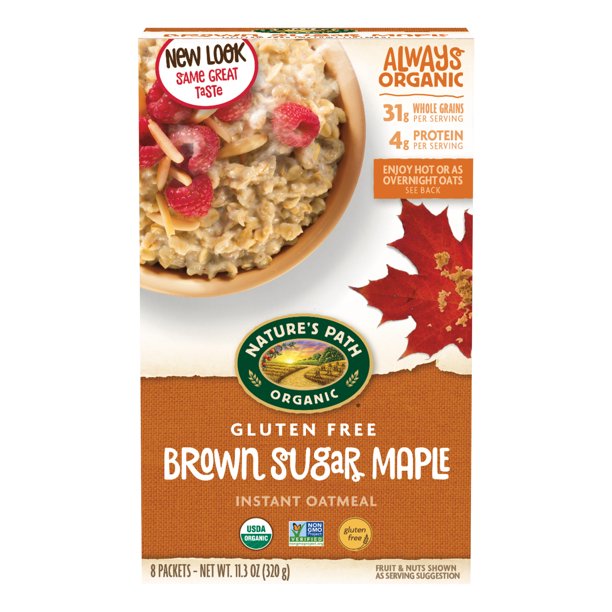 Nature's Path Instant Oatmeal, Gluten Free, Brown Sugar Maple, 11.3 Oz