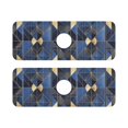 thumbnail image 7 of Yayeee Faucet Mat for Kitchen Sink 14.7" Diatomite Long Splash Guard Pad, Blue Geometric Pattern, 2 Pack, 7 of 7