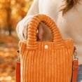 thumbnail image 5 of Corduroy Tote Bag for Women, Large Capacity Soft Ribbed Velvet Shoulder Handbag with Adjustable Strap, Vintage Style Crossbody Purse for Work School Shopping Travel, 5 of 6