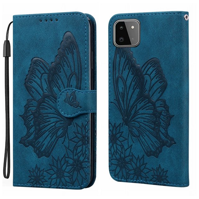 Fashion Butterfly Cat Flip Leather Phone Case For Redmi Note 8 9 10 10S 11 11S 12 13 Pro 4G 5G Card Holder Stand Book Cover Blue For Redmi Note11 Pro