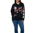 thumbnail image 4 of Women's Plus Size Disney Mickey & Friends Hoodie Sweatshirt Black Zip Up, 4 of 8
