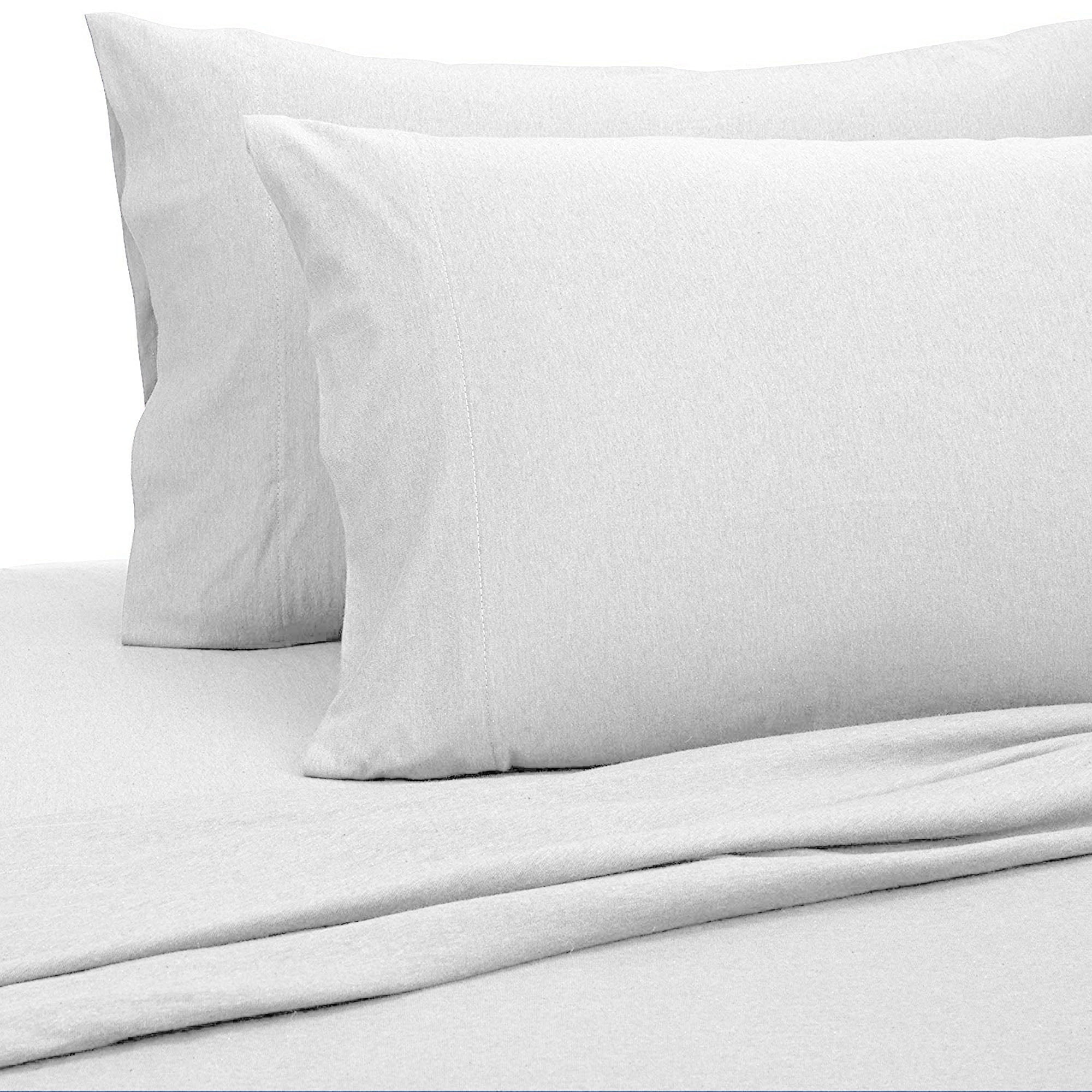 Malina Cotton Jersey Bed Sheet Set, Fresh Linen, White, Queen
