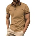 thumbnail image 2 of Mens Shirts Charming Men's Shirt Super Light Short Sleeve Casual Men's Wear Gifts for Men Beige Cotton Blend 2XL, 2 of 8