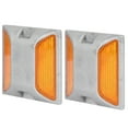 thumbnail image 3 of Dos marcadores de pavimento amarillos para una mejor visibilidad 2 piezas de marcadores de carretera de aluminio reflectantes, 3 of 8