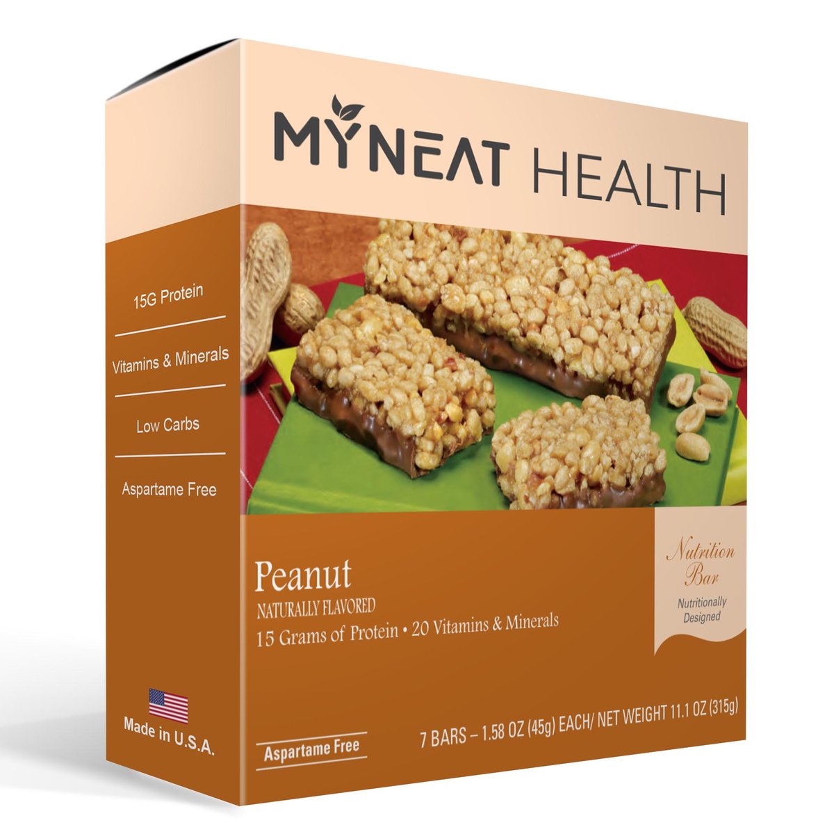 Neat Nutrition Meal Replacement Protein Bar Peanut (7/box)