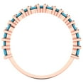 thumbnail image 5 of 0.98 ctw Wedding Band for Women - 14K Rose Gold Simulated Turquoise Stackable Eternity Ring, 5 of 6