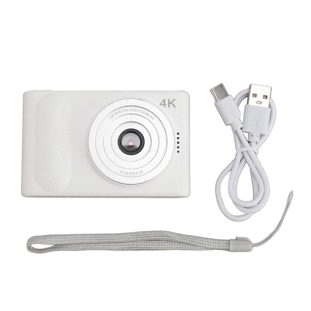 4K Digital Camera 48MP HD 16X Digital Zoom Autofocus Portable Pocket Micro SLR Camera with 2.4 Inch TFT Screen for Travel Photography Vlogging White