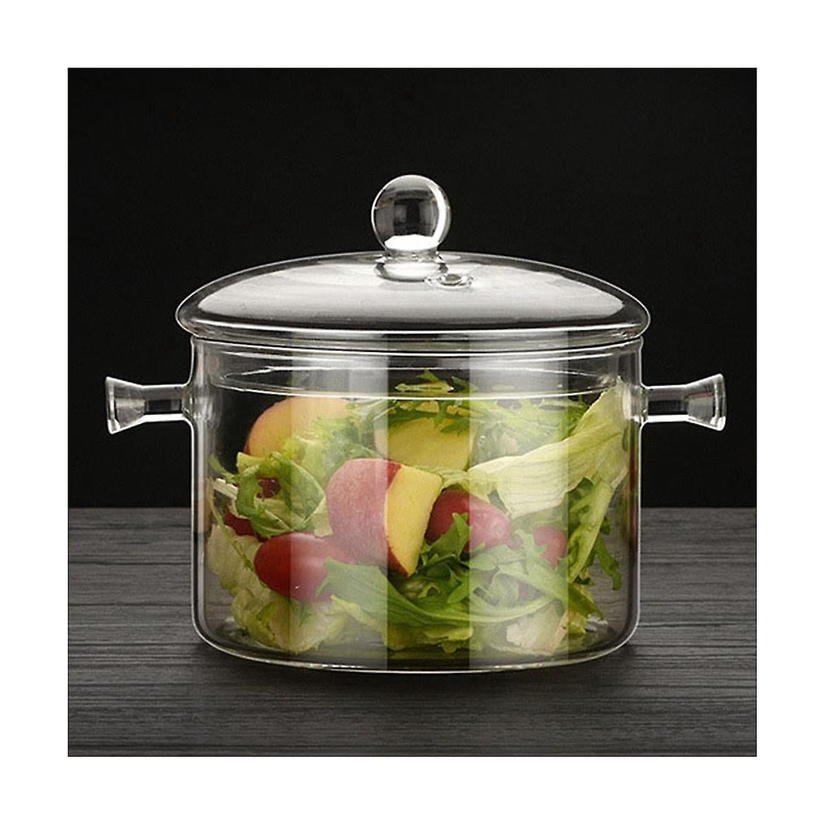 Glass salad bowl with lid sales