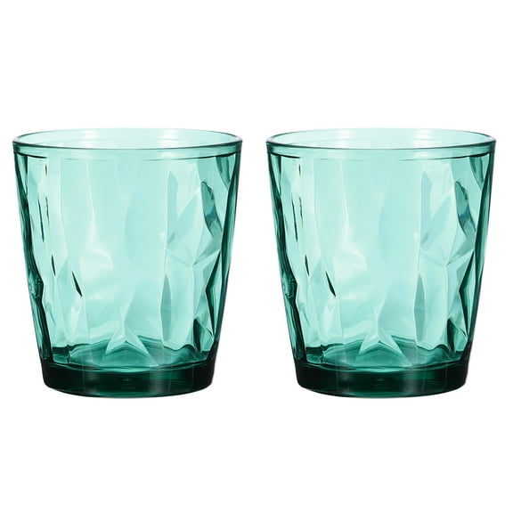 Uxcell 10oz Acrylic Drinking Glasses, 2Pack Plastic Reusable Tumblers Drinkware for Home Outdoors, Cyan