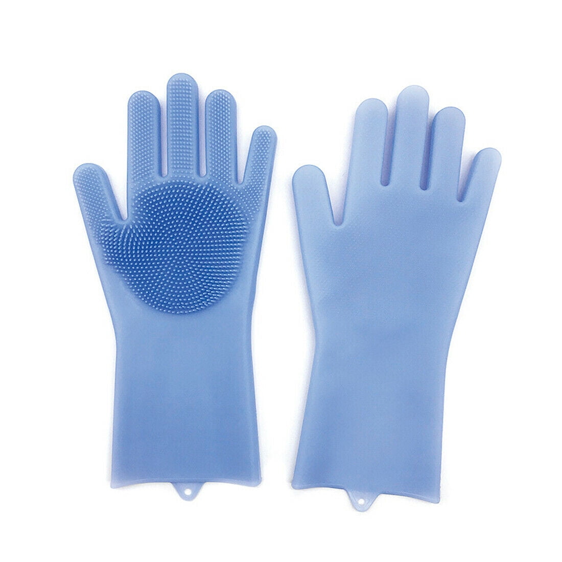 12 Pairs Silicone Cleaning Brush Scrubber Gloves Heat Resistant Dish