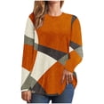 thumbnail image 1 of FAIWAD Tunique à Manches Longues pour Femmes Col Rond Bloc de Couleur Grande Taille Pull Confortable, 1 of 5
