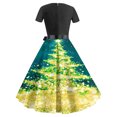 thumbnail image 3 of Robes pour Femmes 2024 Été Surdimensionnée Décontractée à Imprimé Floral à Manches Courtes à Col Rond Robe Longueur Genou Rabais de 50 % Liquidation!, 3 of 3