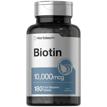 Biotin 10000mcg | 180 Vegetarian Fast Dissolve Tablets | by Horbaach
