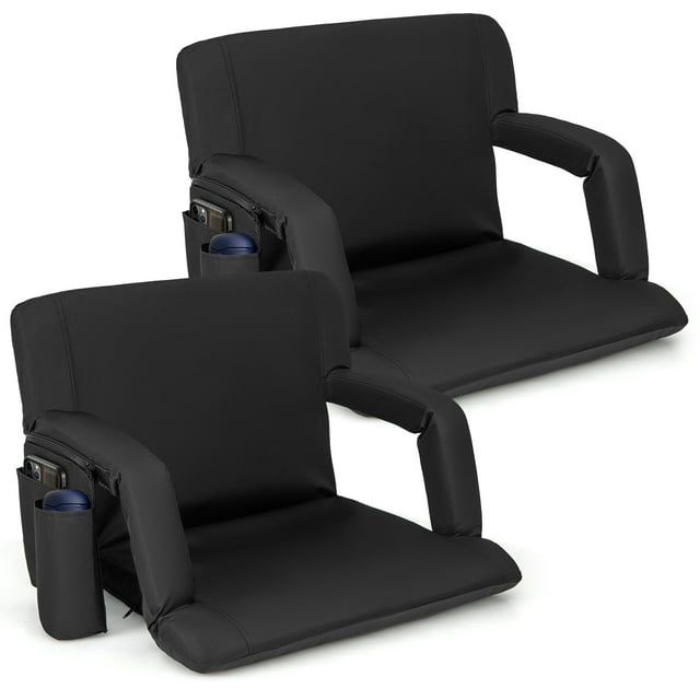 Costway 2 Pcs Siège de Stade pour Gradins avec Soutien Dorsal 6 Positions Réglables