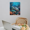 thumbnail image 5 of Turtle Swimming Poster Canvas- Perfect for Wall Artrations,Dining Room Decor, Bedroom Art, Wall Decor Living Room, Wall Art, Frameless 8x10inch, 5 of 7