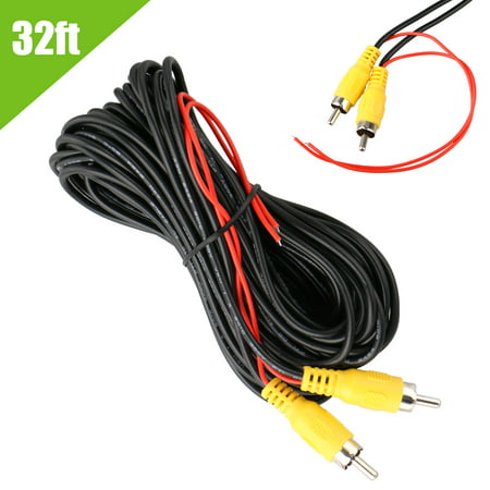 32FT Car Video RCA Extension Cable, EEEKit Weatherproof Auto Rear View Backup Camera  Detection Video Wire for Truck, Camper,