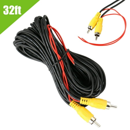 32FT Car Video RCA Extension Cable, EEEKit Weatherproof Auto Rear View Backup Camera Detection Video Wire for Truck, Camper, Trailer
