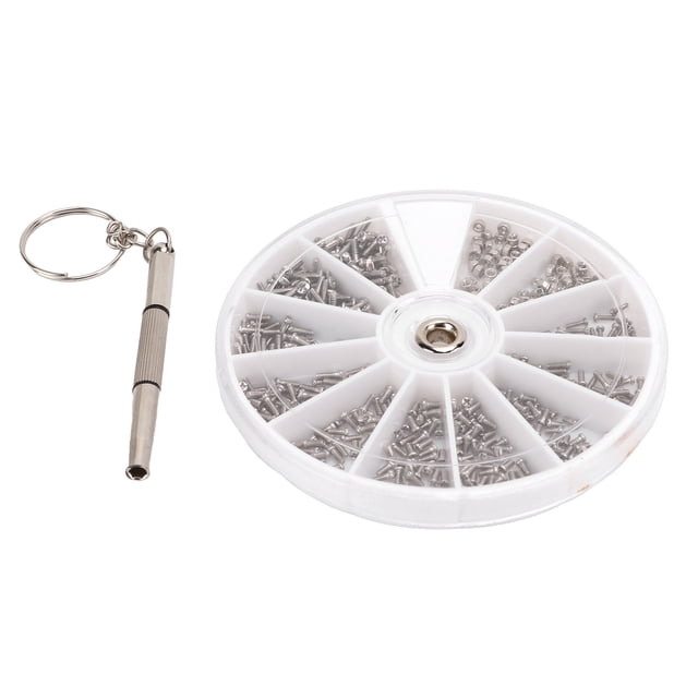 Kit surtido de tornillos y tuercas de acero inoxidable, destornilladores y herramientas de reparación para gafas de sol, relojes, teléfonos móviles y relojes.