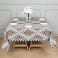 thumbnail image 3 of Brown Triangular Geometric Pattern Square Tablecloth,Waterproof Square Table Cover,Wipeable Spillproof Washable Table Cover for Home Kitchen Party Decor 42"X42"(107x107cm), 3 of 6