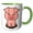 Green/White, variant on 3drose, Cute Fun Creative Pink Pig Cartoon, 11oz Two-tone Yellow Mug