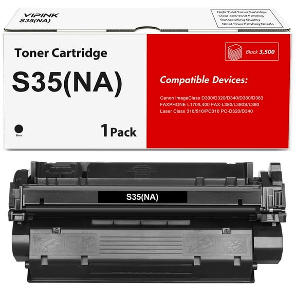 VIPink Compatible Toner Cartridge Replacement for Canon S35(NA) imageClass D300 D320 D340 D360 D383, FAXPHONE L170 L400, FAX-L380 L380S L390, Laser Class PC310 510, PC-D320 D34 (Black, 1-Pack)