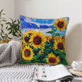 thumbnail image 6 of Kll Landscape With Sunflowers Decorative Throw Pillow Covers Velvet Soft For Couch Sofa Bedroom Living Room Outdoor -16"X16", 6 of 8