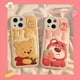 thumbnail image 2 of XPN 49 Carcasa Para iPhone 14 13 12 Mini 11 Pro Xs max 6 6S 7 8 Plus X XR 11promax 12promax 13promax Linda Miel Winnie Pooh Bear Lotso Fresa Oval Agujero Fino Airbag Funda, 2 of 4