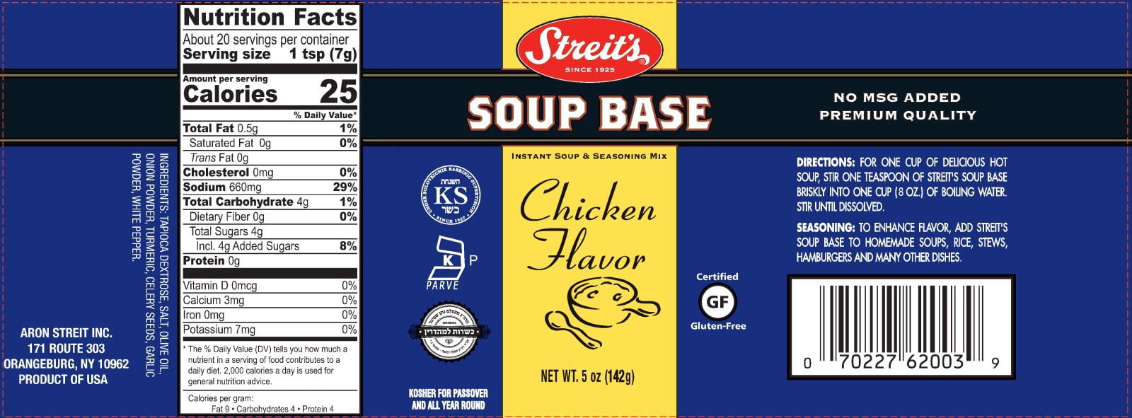 (6 pack) Streit's Soup Base Chicken, 5 oz